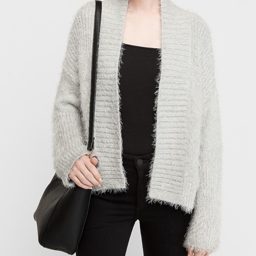 Express Feather Wide Placket Cardigan